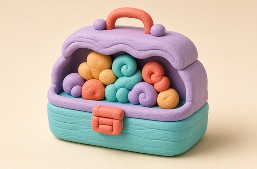 An imaginary object protected inside a private clay artwork case